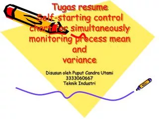 tugas resume self starting control chart for simultaneously monitoring process mean and variance