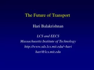 The Future of Transport