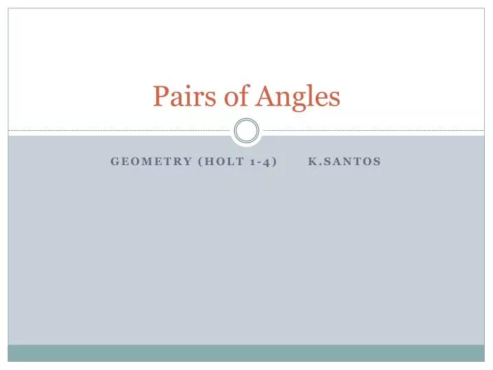 pairs of angles