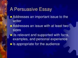 A Persuasive Essay
