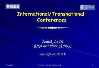 International/Transnational Conferences