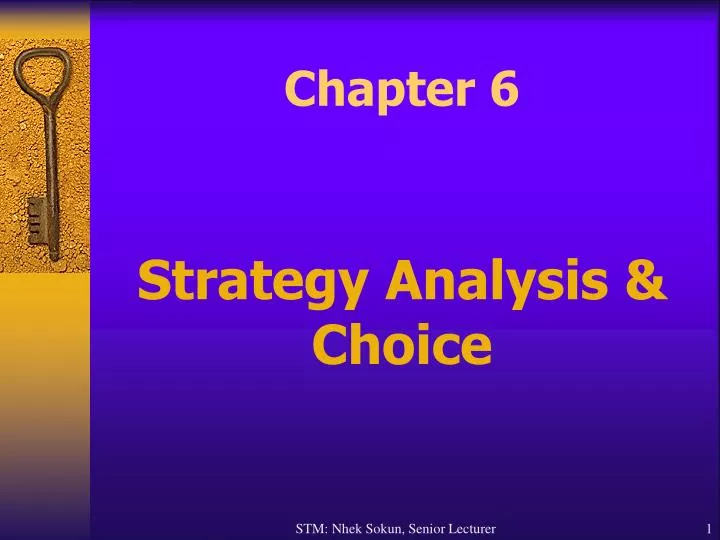 chapter 6 strategy analysis choice