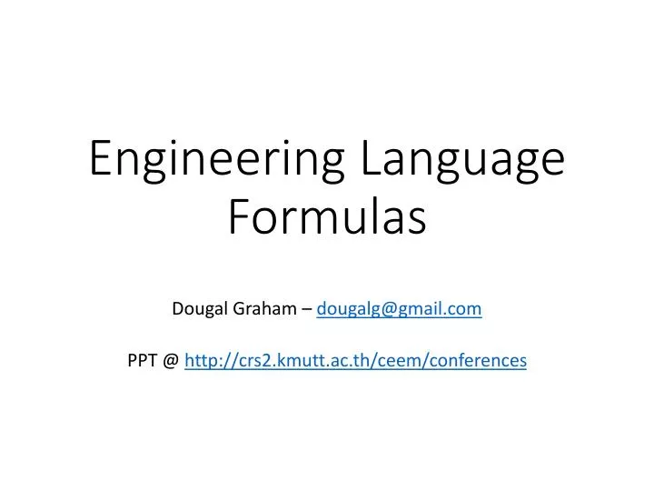 engineering language formulas