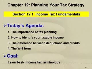 Chapter 12: Planning Your Tax Strategy