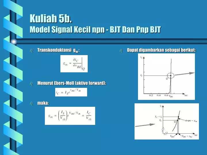 kuliah 5b model signal kecil npn bjt dan pnp bjt