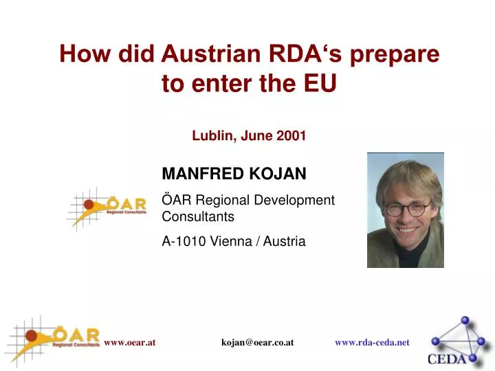how did austrian rda s prepare to enter the eu lublin june 2001