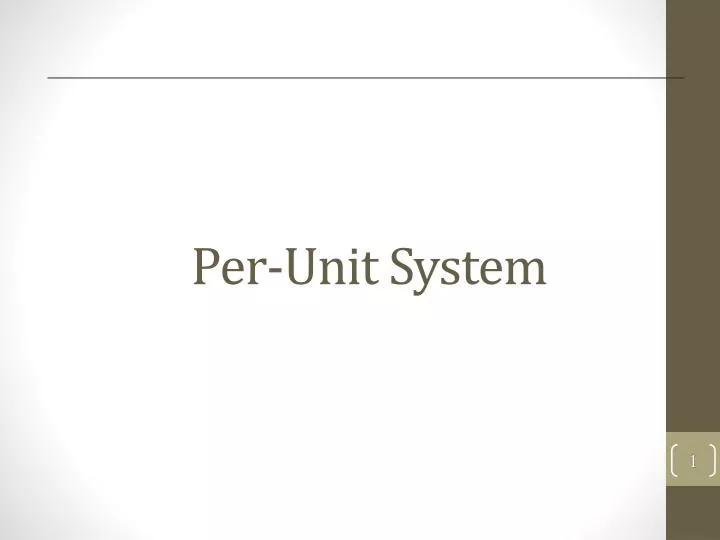 per unit system