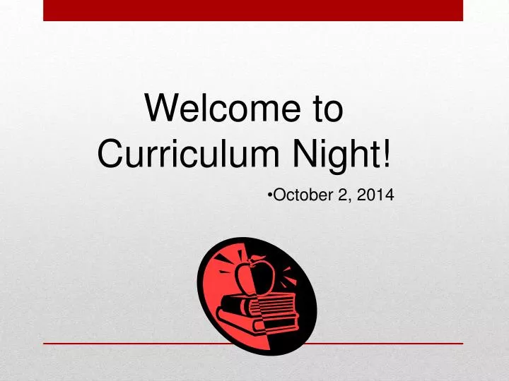 welcome to curriculum night