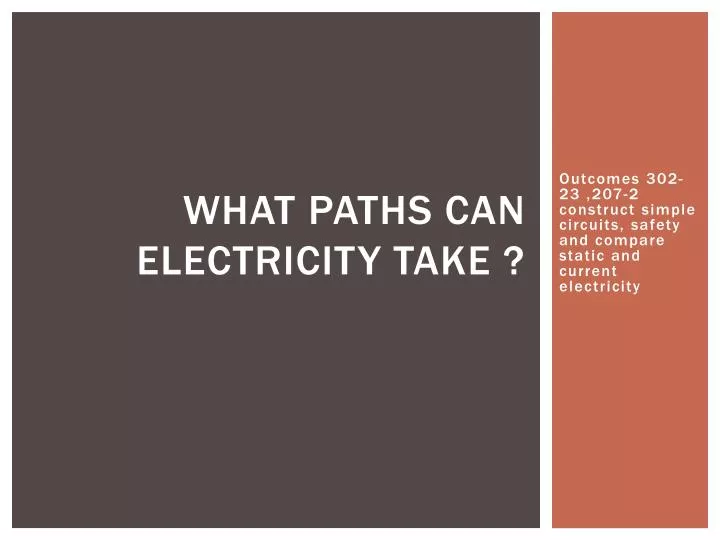 what paths can electricity take