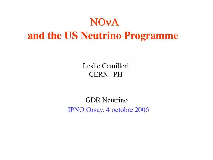 nona and the us neutrino programme