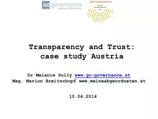 Transparency and Trust: case study Austria