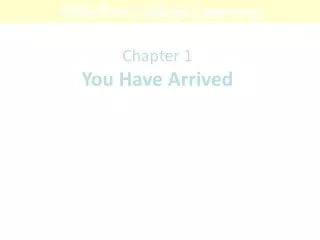 Chapter 1 You Have Arrived