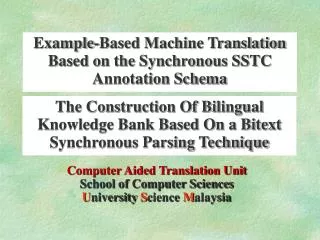 The Construction Of Bilingual Knowledge Bank Based On a Bitext Synchronous Parsing Technique
