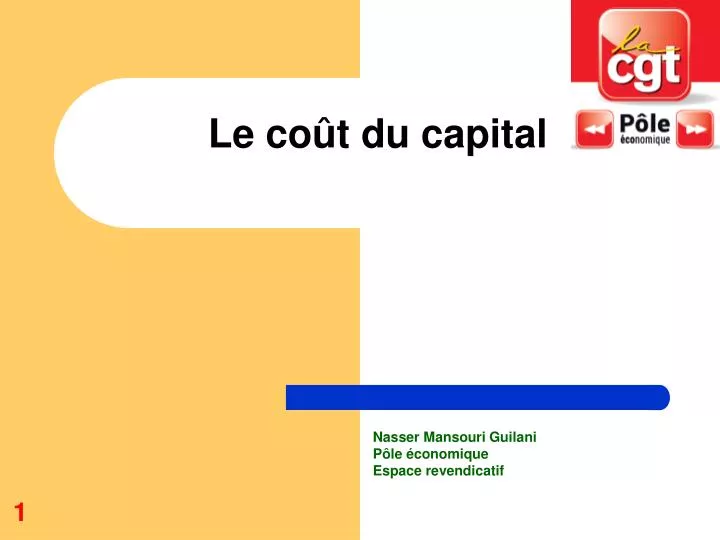 le co t du capital