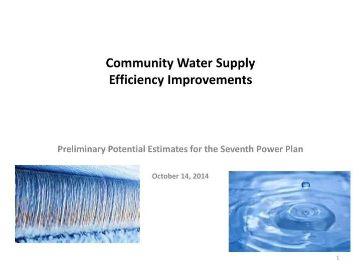 community water supply efficiency improvements