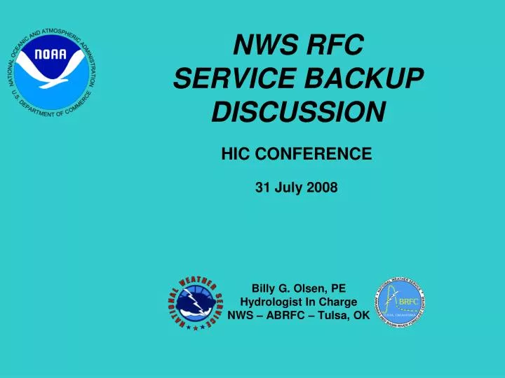 nws rfc service backup discussion hic conference 31 july 2008