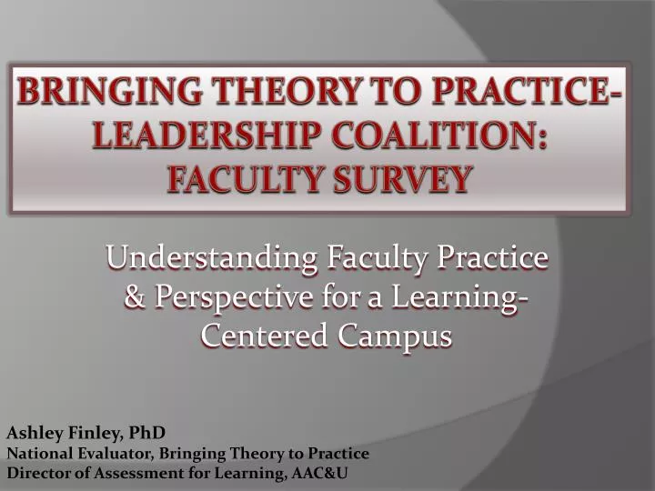 understanding faculty practice perspective for a learning centered campus