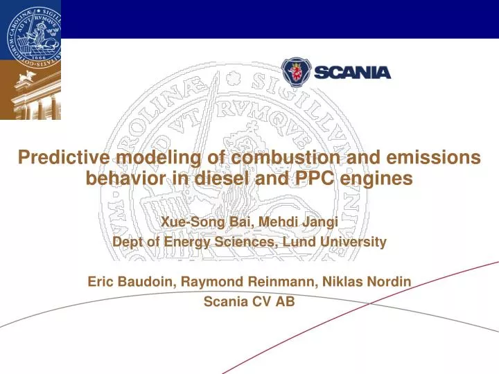 predictive modeling of combustion and emissions behavior in diesel and ppc engines