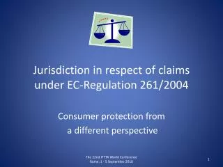 Jurisdiction in respect of claims under EC-Regulation 261/2004