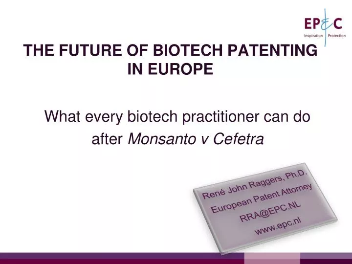 the future of biotech patenting in europe