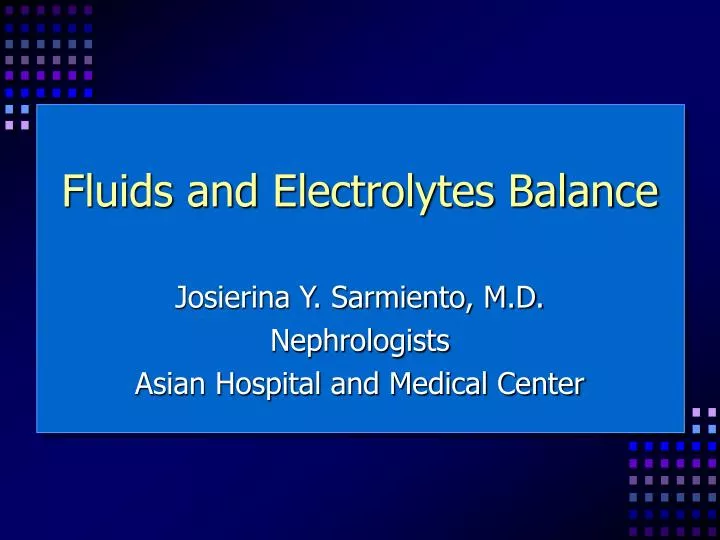 fluids and electrolytes balance