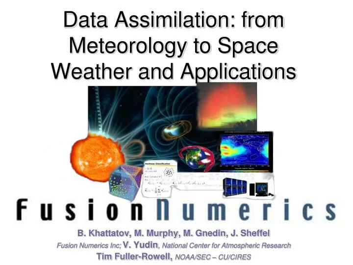 data assimilation from meteorology to space weather and applications