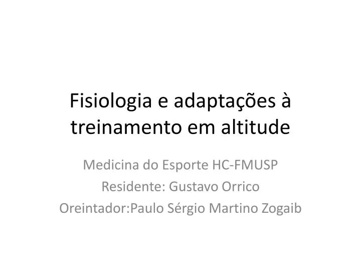 fisiologia e adapta es treinamento em altitude