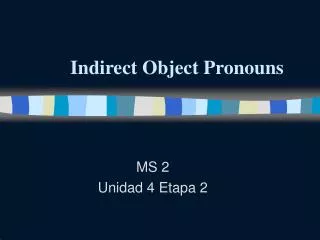 indirect object pronouns