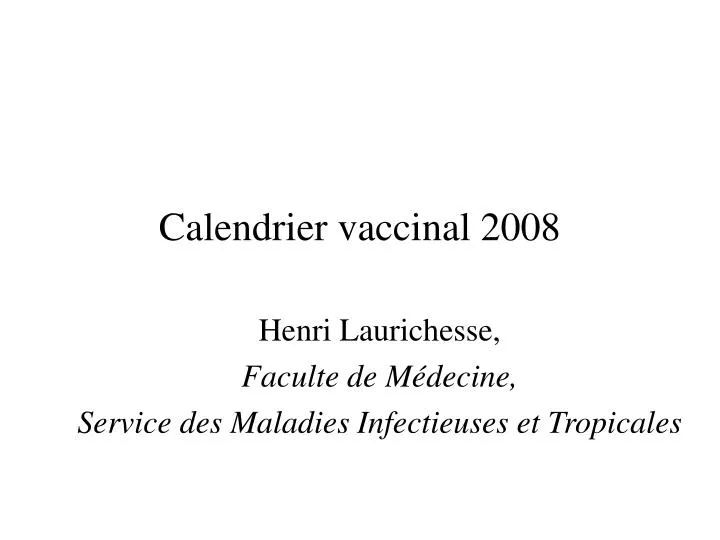 calendrier vaccinal 2008