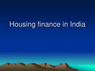 Housing finance in India