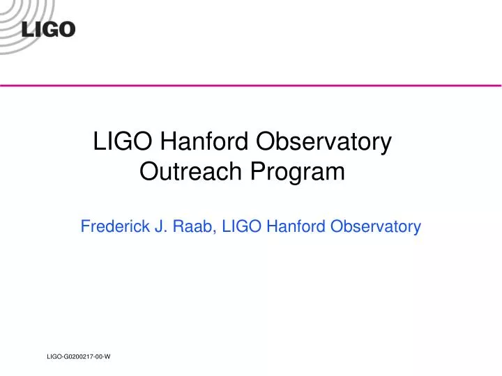 ligo hanford observatory outreach program