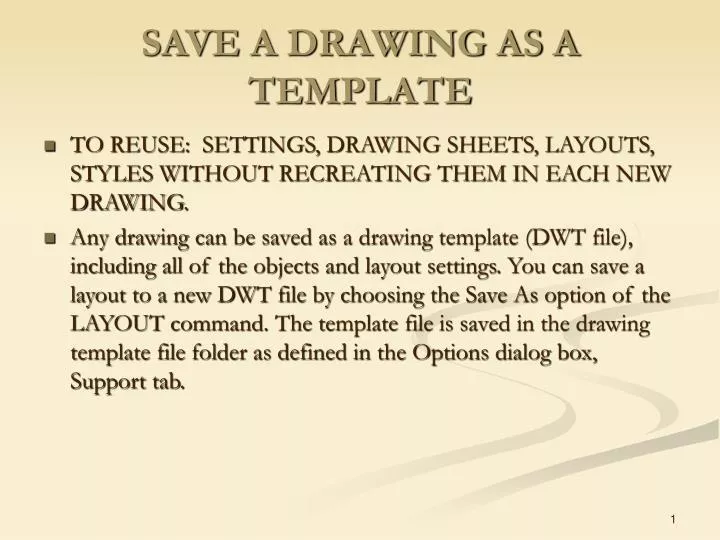 save a drawing as a template