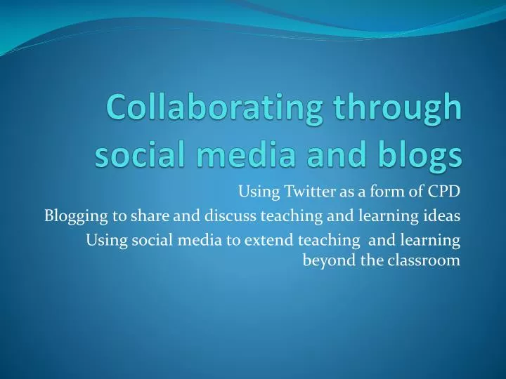 collaborating through social media and blogs