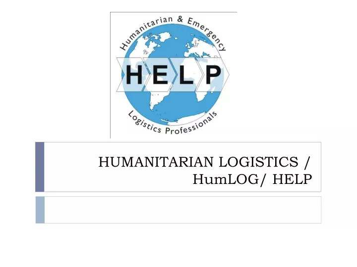 humanitarian logistics humlog help