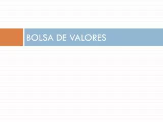 bolsa de valores