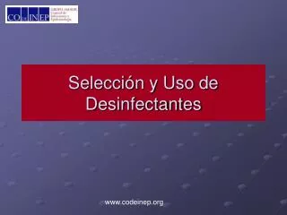 selecci n y uso de desinfectantes