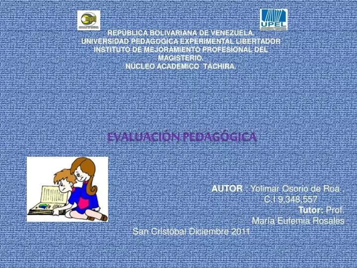 PPT Evaluación pedagógica PowerPoint Presentation free download ID