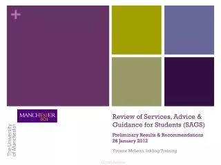 Review of Services, Advice &amp; Guidance for Students (SAGS)