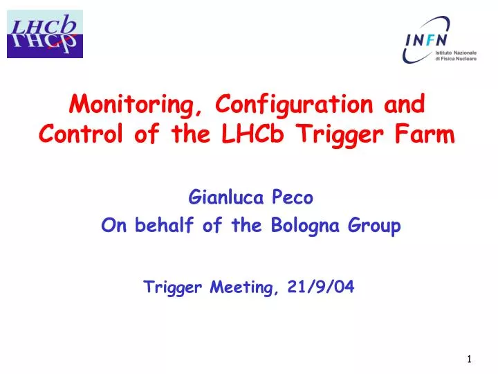 monitoring configuration and control of the lhcb trigger farm