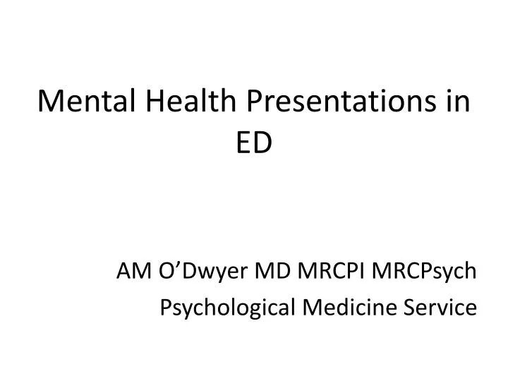 mental health presentations in ed