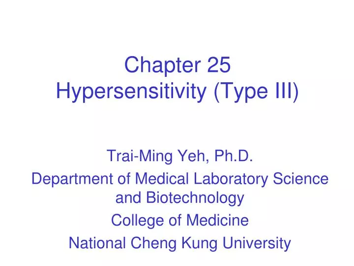 chapter 25 hypersensitivity type iii