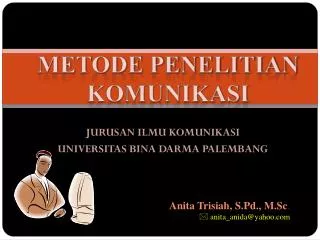 PPT - METODE PENELITIAN KOMUNIKASI II (KUALITATIF) PowerPoint ...