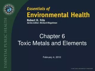 Chapter 6 Toxic Metals and Elements