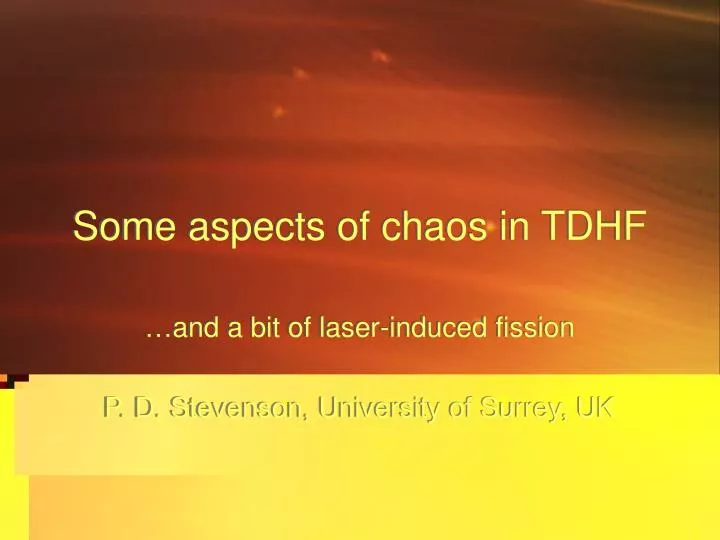 some aspects of chaos in tdhf