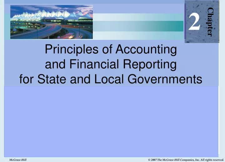 principles of accounting and financial reporting for state and local governments