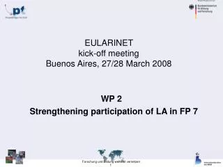 EULARINET kick-off meeting Buenos Aires, 27/28 March 2008