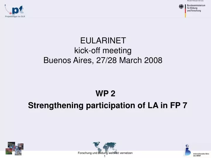 eularinet kick off meeting buenos aires 27 28 march 2008