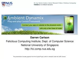 Darren Carlson Felicitous Computing Institute, Dept. of Computer Science