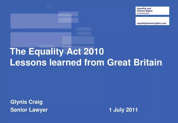 the equality act 2010 lessons learned from great britain