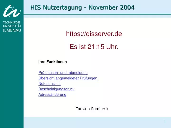 his nutzertagung november 2004